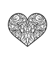 decorative monochrome abstract heart vector image