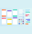 flat chat bot windows with user avatar message vector image
