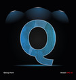 glossy grunge font letter q dark vector image