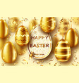 golden eggs realistic easter sale banner vector image vector image