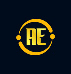 Initial letter ae logo set design Royalty Free Vector Image