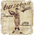baseball lagend waner vector image vector image