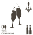 champagne isolated wineglasses and bottles vector image vector image