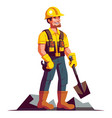 construction worker wearing hard hat helmet vector image vector image
