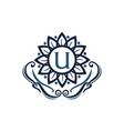 flower elegance initial u vector image