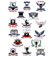 ice hockey sport icons and symbols vector image