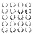 laurel wreath icon set vector image vector image