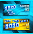 new year party 2020 banners gradient design set vector image