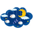 sheep hanging in dark sky vector image