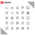 stock icon pack 25 line signs and symbols vector image vector image