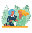 two style girlfriends together vector image