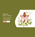easter horizontal banner vector image