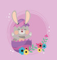happy easter rabbit in egg vector image vector image
