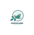logo chirping bird simple mascot style vector image