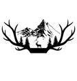 mountain landscape with forest and deer vector image