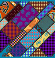 patchwork textile pattern seamless quilting vector image vector image