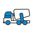 icon of concrete mixer truck vector image