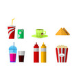 icons sweet fast food elements vector image