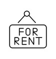 advertising nameplate with text for rent vector image vector image
