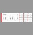 calendar for 2020 new year in clean minimal table vector image
