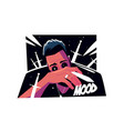 mac character with bad mood vector image vector image