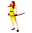 warrior girl with sword vector image
