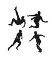 football player silhouette logo set vector image vector image