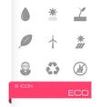 black eco icon set vector image vector image
