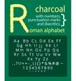 latin charcoal alphabet on blackboard vector image
