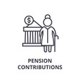 pension contributions line icon outline sign vector image