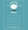 bakery cafe menu template vector image