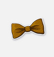 sticker checkered retro bow tie vector image