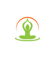 yoga logo design stock human meditation in lotus vector image