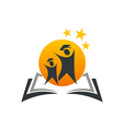 education logo book student icon vector image