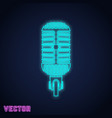 microphone sign neon light design vector image