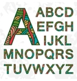 set of doodle letters with abstract pattern vector image