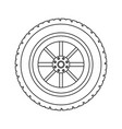 tire wheel symbol in black and white vector image