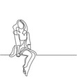 young woman in dress sitting vector image
