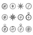 compass navigational equipment glyph icons vector image