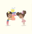 cute kids birthday party present vector image vector image