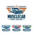muscle car logo retro style vintage vector image