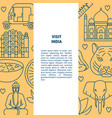 visit india concept banner template in line style vector image vector image