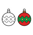 christmas ball icon on white background vector image vector image