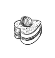 doodle cake vector image