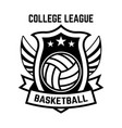 emblem template with volleyball ball and wings vector image vector image