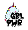 grl pwr short quote girl power cute hand drawing vector image