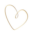 hand drawn golden heart love vector image vector image