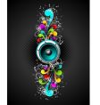 speakers with floral vector image vector image