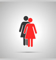 two women silhouettes with red leader simple vector image vector image