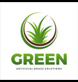 grass logo lawn logo template vector image vector image
